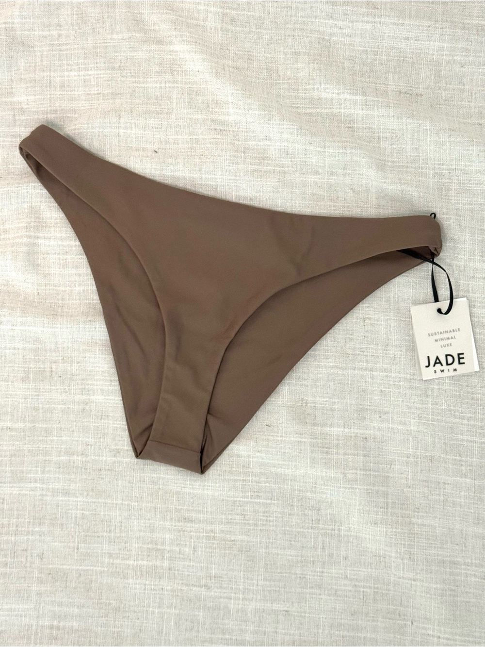 Jade Swim Most Wanted Cheeky Bikini Bottoms Nude Low Rise Size M NWT